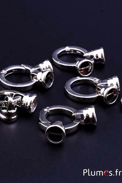 Créoles avec support - Ø 22 mm, trou 2 mm - argenté 